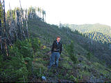 Rocky Peak Lookout Site Laura Hiking Up Clear-cut (October 11, 2004 5:51 PM)