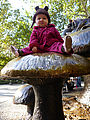 Central Park - Alice in Wonderland Statue - Lyra - Mushroom Central Park - Alice in Wonderland Statue - Lyra - Mushroom