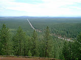 Looking north at road from Lava Butte (7/11 9:47 AM)