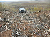 Guzman's Lookout Mountain - New Mexico - Malpais - Near Border - Driving Up Rough Trail - Jeep