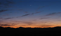 Mojave Desert - Camping south of Little Cowhole Mountain - Sunset Moon (May 28, 2006 8:20 PM)