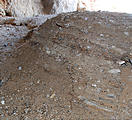 Utah - Silver Island Mountains - Hillside Cave - Layers of (dug up) dirt inside