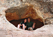 Capitol Reef National Park - Capitol Gorge - Laura & Geoff in Rock (5:03 PM Oct 12, 2005)