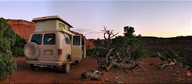 Capitol Reef National Park - Pleasant Creek Road - Camping Just Outside Park - Sportsmobile (7:04 PM Oct 12, 2005)