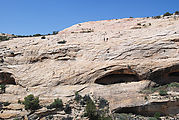 Comb Ridge - Butler Wash Ruin - People Climbing Down with Ropes