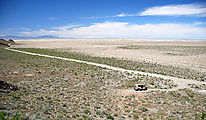 Pony Express Trail - Hot Springs Cave - Looking North Over Playa - Sportsmobile