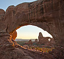 Arches National Park - Sunset - North Window Arch - Turret Arch