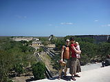 Yucatan - Uxmal Ruin - Pyramid - Geoff - Laura - Lyra