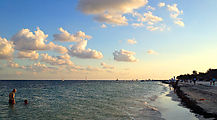 Puerto Morelos - Beach - Sunset - Swimming - Lyra - Geoff (Photo by Laura)