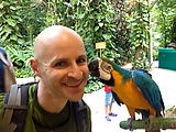 Puerto Morelos - Crococun Zoo - Parrot Kiss - Geoff (Photo by Laura)