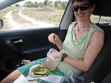 North Coast - Beach - West of Dzilam de Bravo - Picnic Lunch - Laura - Avocado - Tortillas